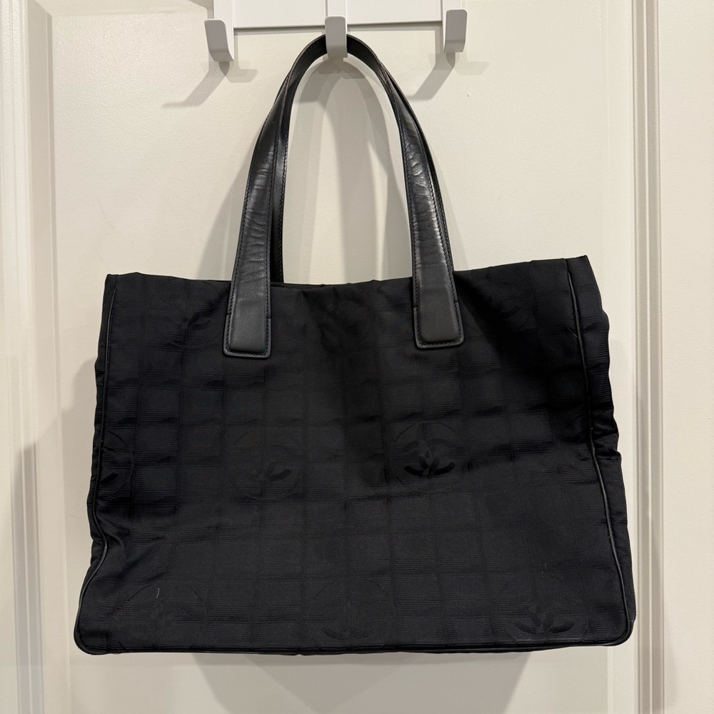 Chanel Black Jacquard Nylon Travel Line